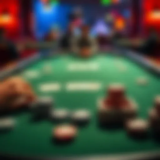 A poker table showing a $6 straddle bet placed by a player, with cards and chips visible