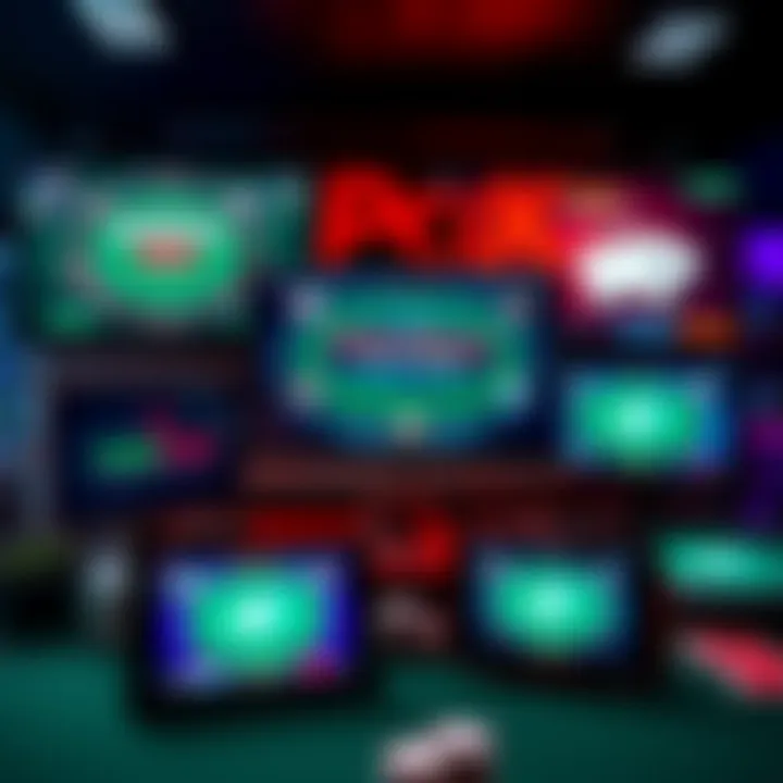 Various poker apps like PokerStars, GG, and Party shown on computer and tablet screens for multitable play