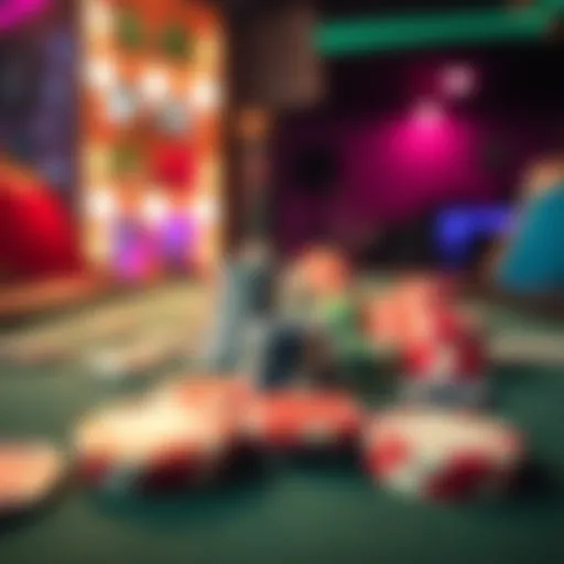 A table set with colorful poker chips ready for a game with friends