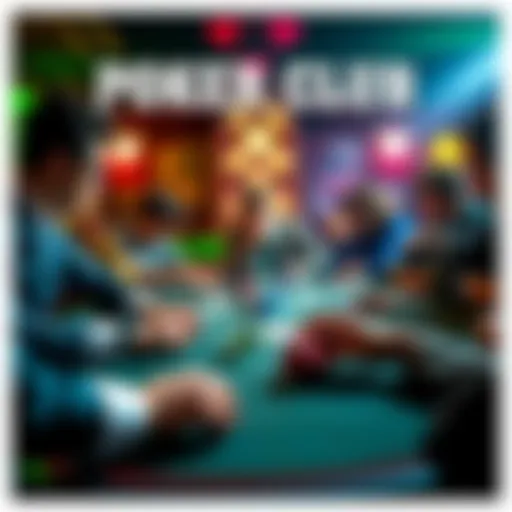 A vibrant poker scene showcasing players engaged in a game with cards and chips, highlighting options for rake back and bonuses.