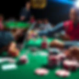A collage of poker-related images showcasing players at a poker table, cards, and chips, representing the excitement of poker documentaries.