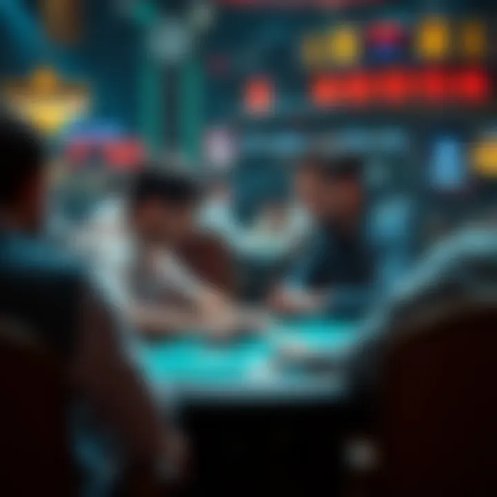 Two players at a poker table during a tense moment, discussing their decisions in a WSOP Colossus hand.