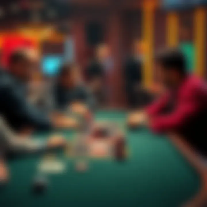 Players at a poker table in Washington State discussing rules and decisions made by the dealer
