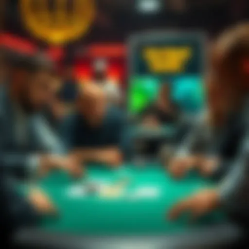 Players engaged in a Pot-Limit Omaha poker game, discussing low hand folding strategies at a table