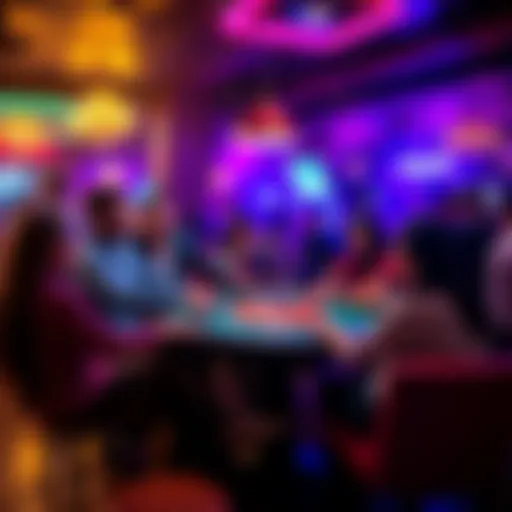 People playing poker at a table Group of people enjoying a poker game at a lively location in Portland