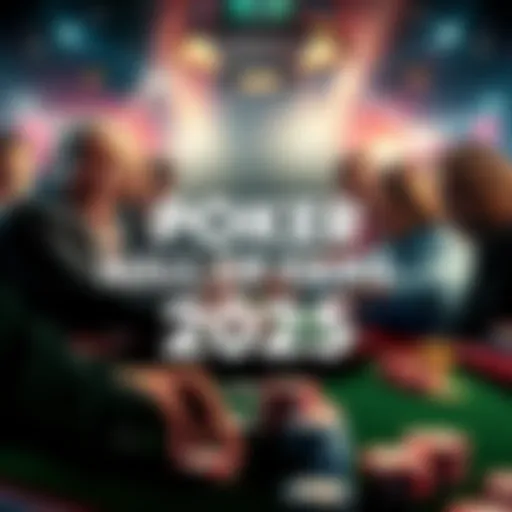 The nominees for the 2025 Poker Hall of Fame, featuring notable players in a poker-themed setting.