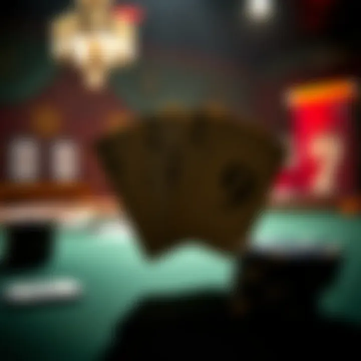 A poker table with a hand revealing cards 7 and 9, highlighting the winning combination over a flush