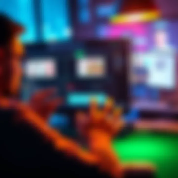 A person analyzing poker hands on a computer screen using GTO Wizard software, focused on improving strategy.