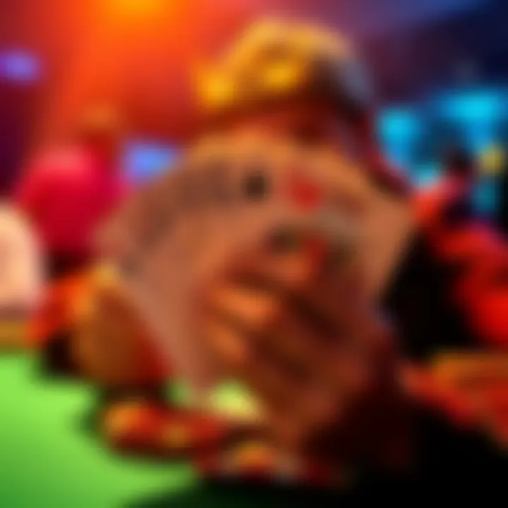 A player analyzing his cards, holding a pair of Kings, while considering an all-in move in a poker game