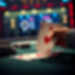 A poker table showing cards with QQ in hand and an Ace on the board, illustrating a strategic decision in the game.