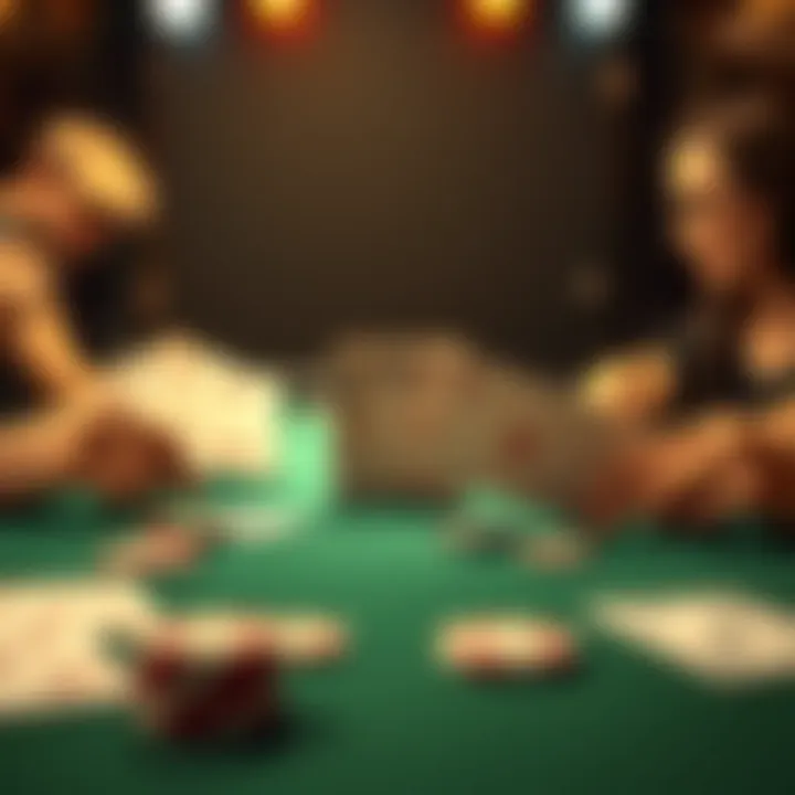 A poker table showing a player with Queens facing another player with Aces, highlighting a tense moment in the game