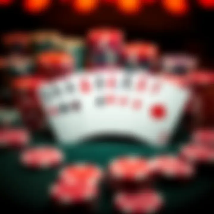 Poker hand range strategy A graphic showing different poker hands arranged by opening range with chips in the background.