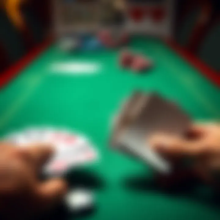 A visual comparison of a Straight Flush and Royal Flush in poker, showcasing the winning hands with playing cards stacked on a green felt poker table.