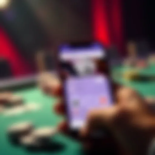 A smartphone displaying a poker learning app interface with short lessons and poker graphics