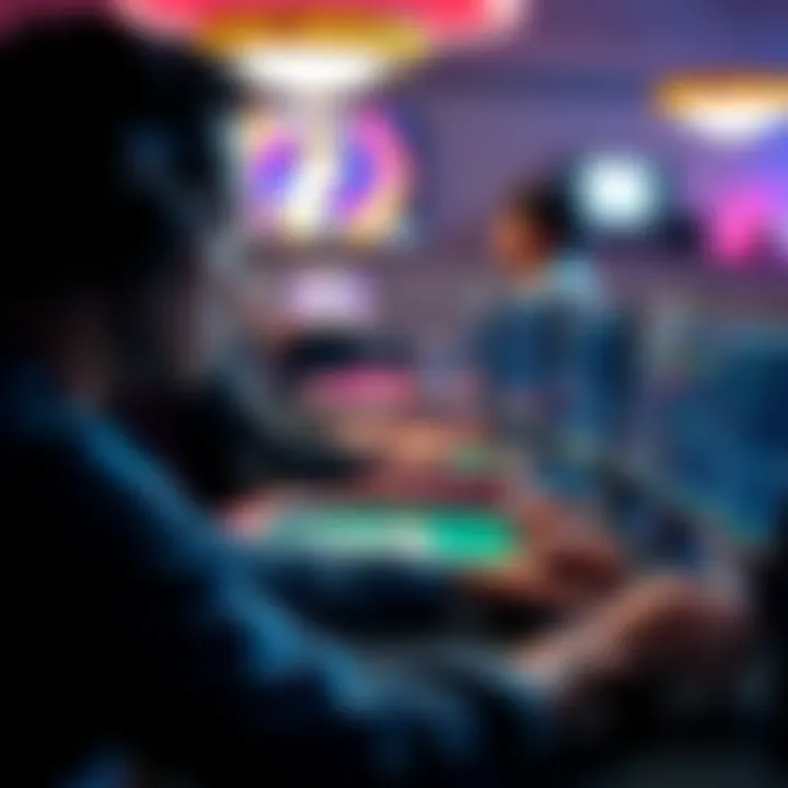 Poker player multitabling online A poker player focuses on multiple screens while playing MTTs online, showcasing their strategy and experience in cash games.