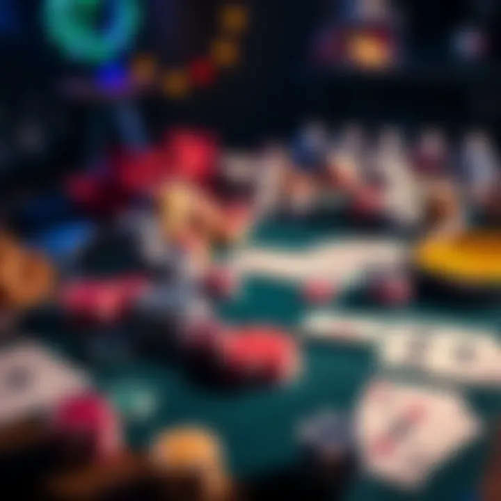 A table filled with poker chips, cards, and snacks for a fun poker night with friends.