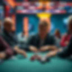 Poker Player Receiving Criticism A poker player at a table looks surprised while others express disapproval after a controversial move.