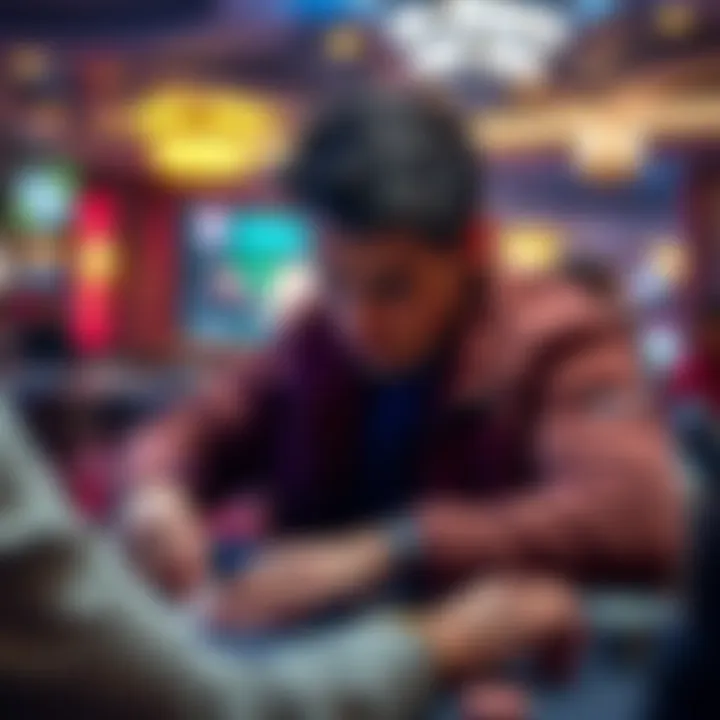 Poker player with a focused expression considering a move at ClubWPTGold