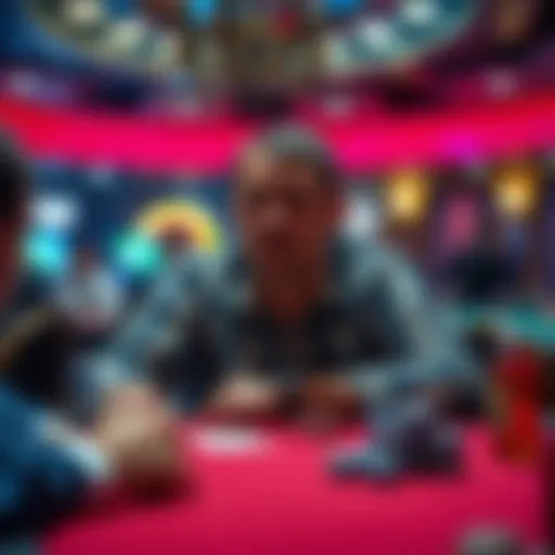 Poker player at a table looking frustrated A seasoned poker player showing frustration at the table after experiencing losses