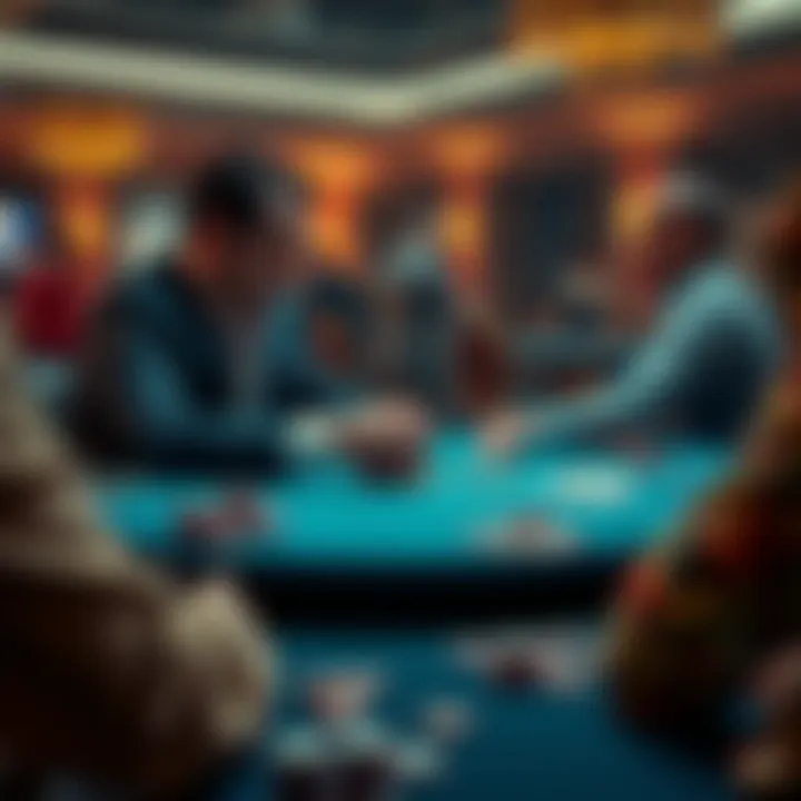 A poker player at a table tries to use his chips to pay for a massage while discussing rules with the dealer
