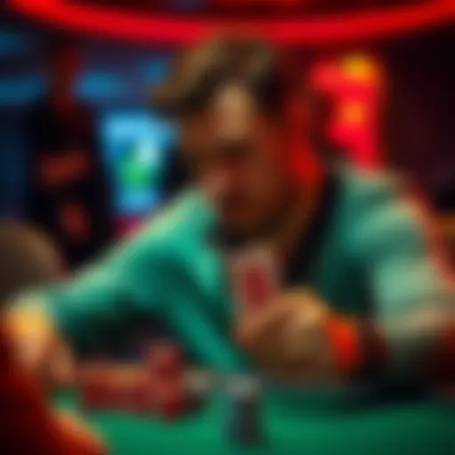 A poker player, identified as Z, fakes a fold during a game, raising eyebrows among other players. He ultimately wins the hand with a strong K Q combination.