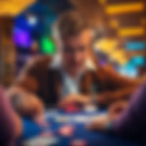 A seasoned poker player contemplating his financial journey at a table with cards and chips