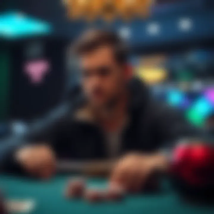 A poker player looks contemplative at a table, recalling a slow roll incident that caused tension with an opponent.