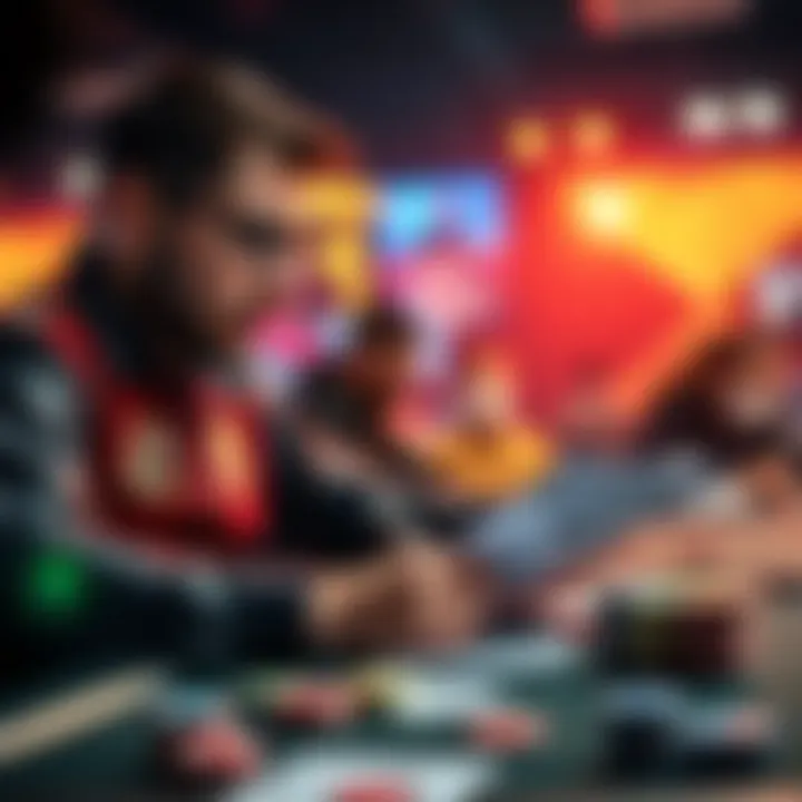 Poker player studying strategies A focused poker player reviewing notes and strategies at a table