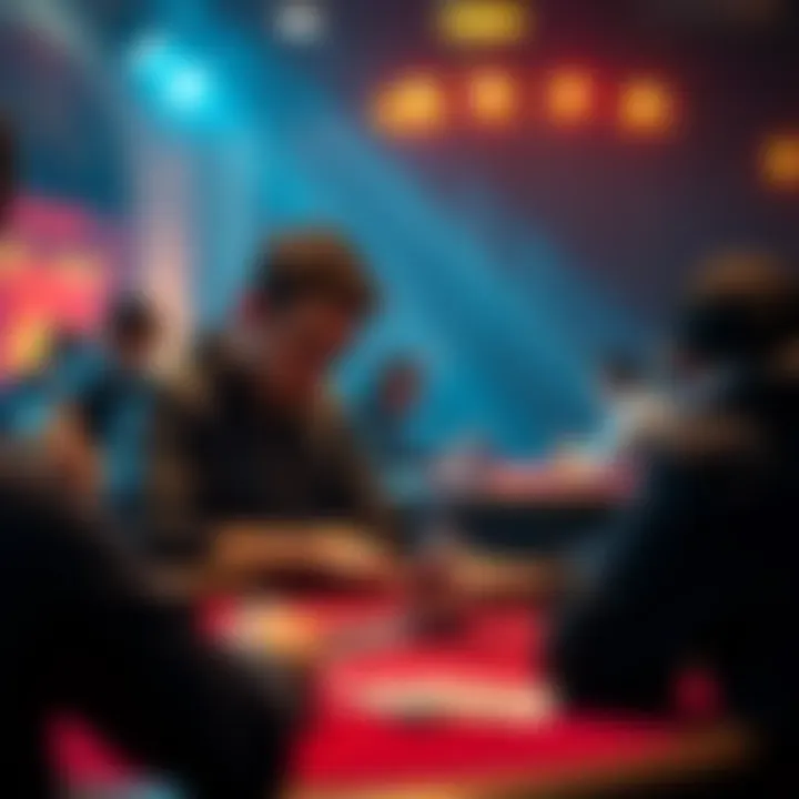 A focused poker player sitting at a table, showing signs of frustration but working to regain composure during a game.
