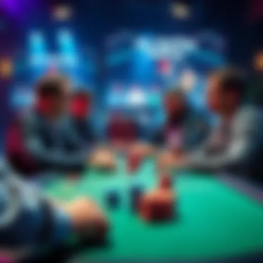 A group of poker players sharing tips and discussing problems with hand histories on ACR Poker at a table