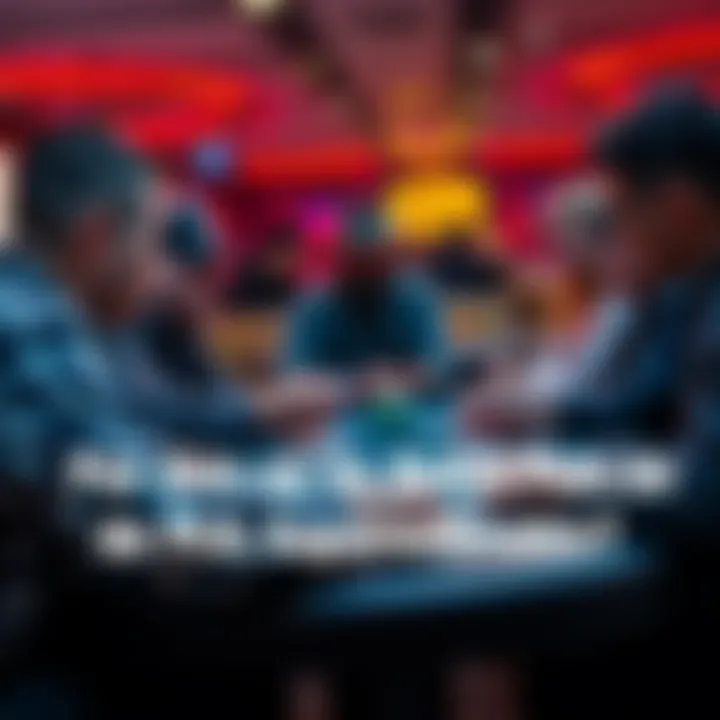 Poker players discussing strategy Group of poker players analyzing cards and strategies at a table during a game