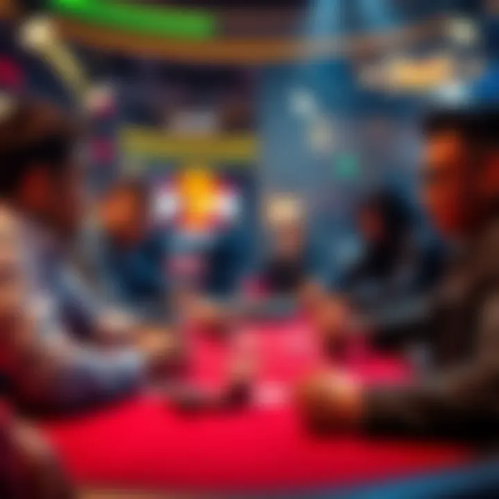 A poker table with players discussing strategies during a game with multiple limpers present