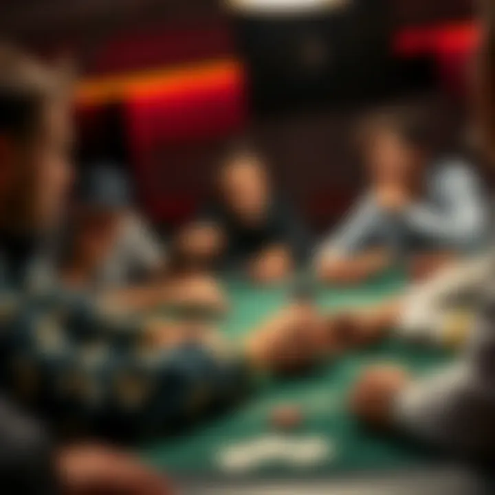 Poker players at a table A group of poker players at a table, with one player looking frustrated as another gives unsolicited advice.