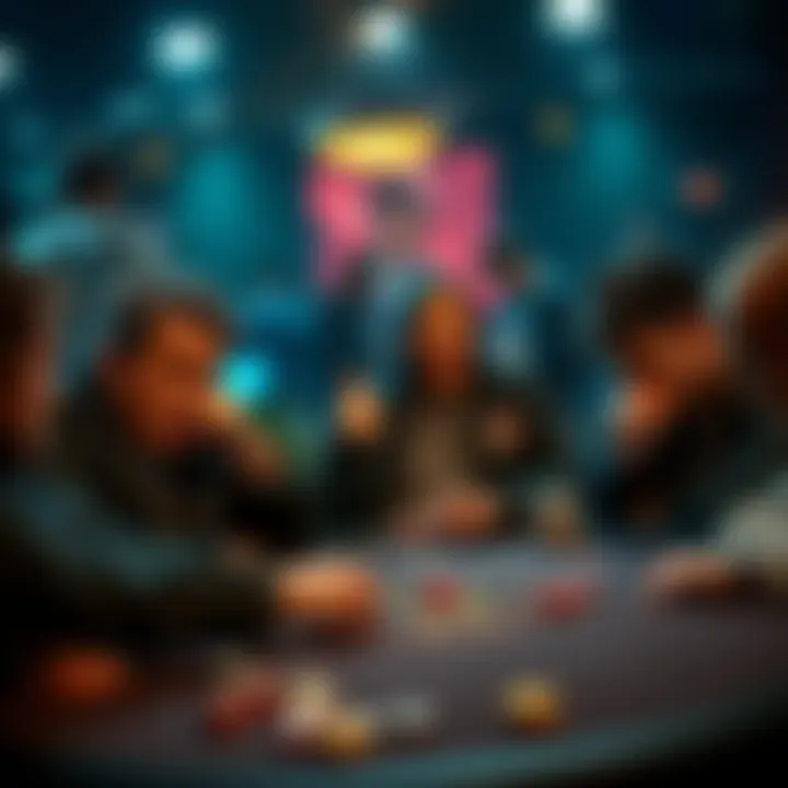 A group of poker players expressing frustration and tension at a game table