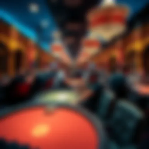 Poker Room in Las Vegas A vibrant poker room in Las Vegas with players at tables and dealers in action