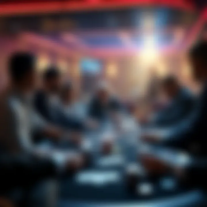 Players discussing improvements for a poker room with cards on the table