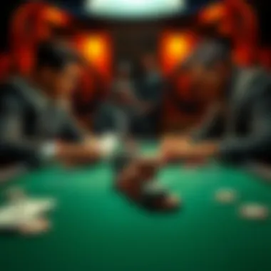 A dramatic poker table scene showing two players facing off with cards and chips, reminiscent of Cincinnati Kid and Rounders.