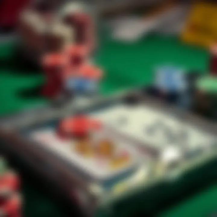 Close-up of a sealed poker set with cards and chips