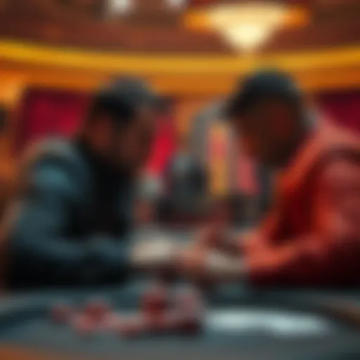 Two poker players, Kassouf and Kabrhel, face off at the table during a competitive game, with chips and cards visible.