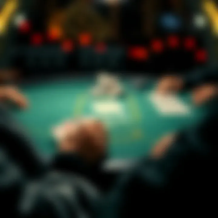 Poker table action A poker game scene showing a player deciding not to check after the flop with cards Jd and Td on the table