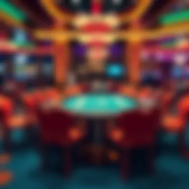 Poker table at Aria A poker table at the Aria casino, with chairs pushed back, suggesting a player has left unexpectedly.