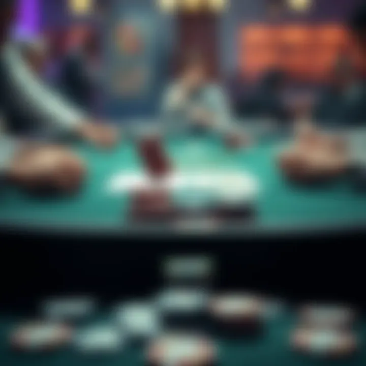 Poker table with chips and cards A poker table showing chips and cards in play, highlighting a buy-in strategy discussion
