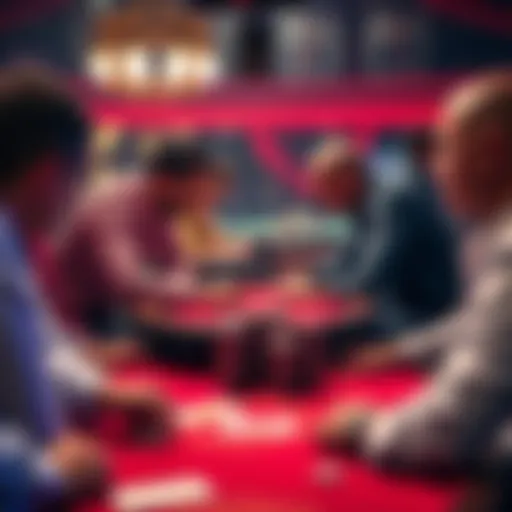 Players arguing at a poker table over dealer's decision