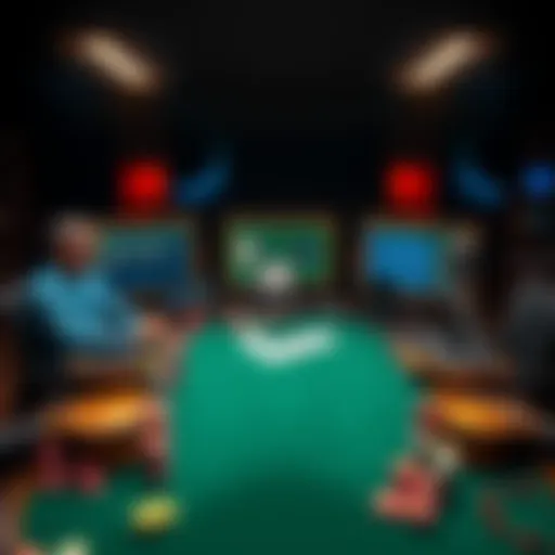 A poker table showing various professional tools and screenshots used by poker experts