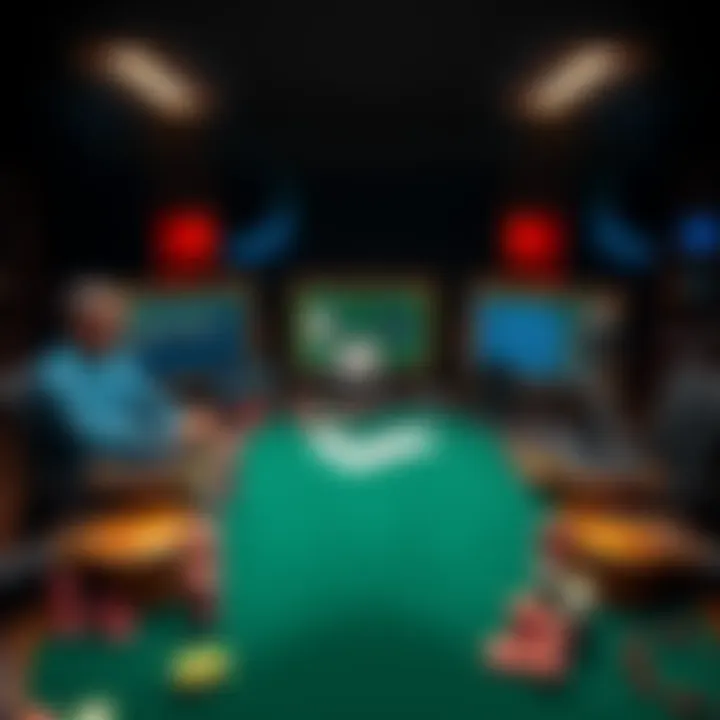 A poker table showing various professional tools and screenshots used by poker experts