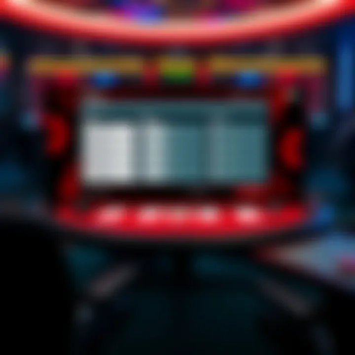 Poker table with filters A poker table displaying various cash game filters on a computer screen, showing how players can select different options for their gaming experience.