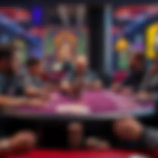 A tense moment at a poker table where one player is slow rolling, holding their winning hand while others look on in surprise.