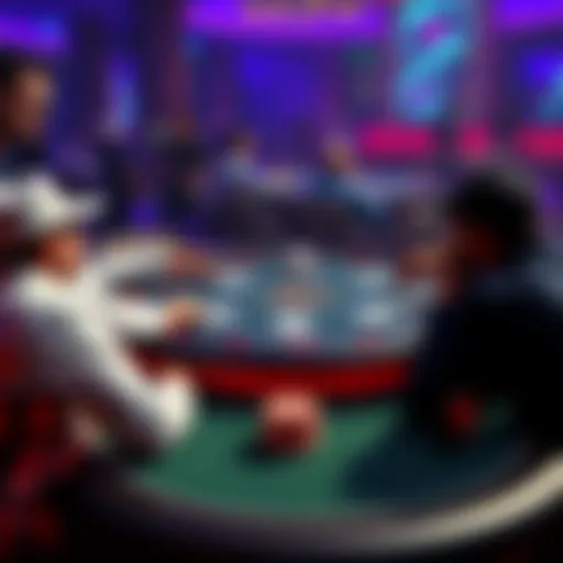 A poker table set for a 6max game at GGpoker, showing players engaged in gameplay and cards being dealt.