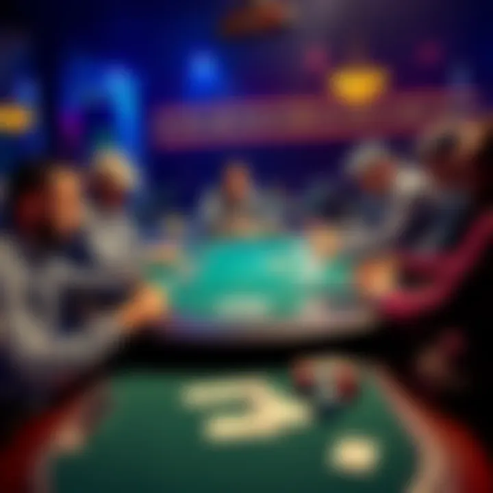 Group of players at a poker table carefully analyzing their Asos suited hands while some limp in a game.