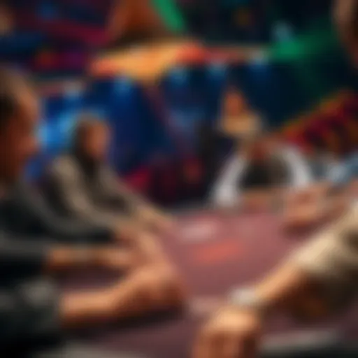 A live poker game at a $1/$3 table with players focused on their hands and chips